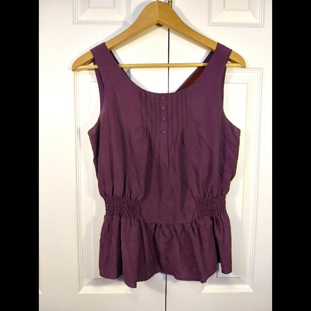 Silk Blouse sleeveless purple
